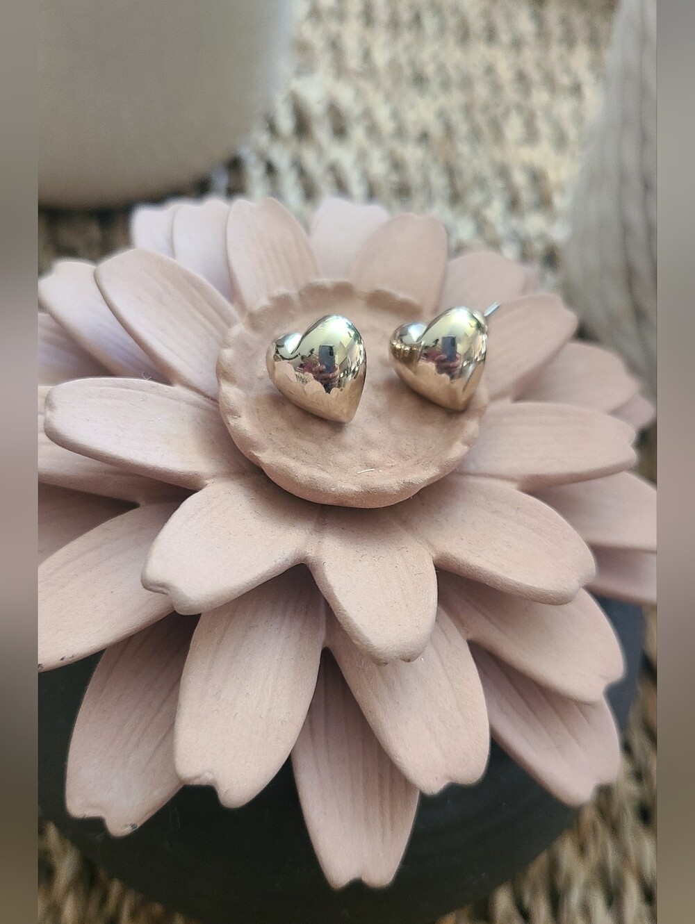 Sterling Silver Puffed Heart Earrings
